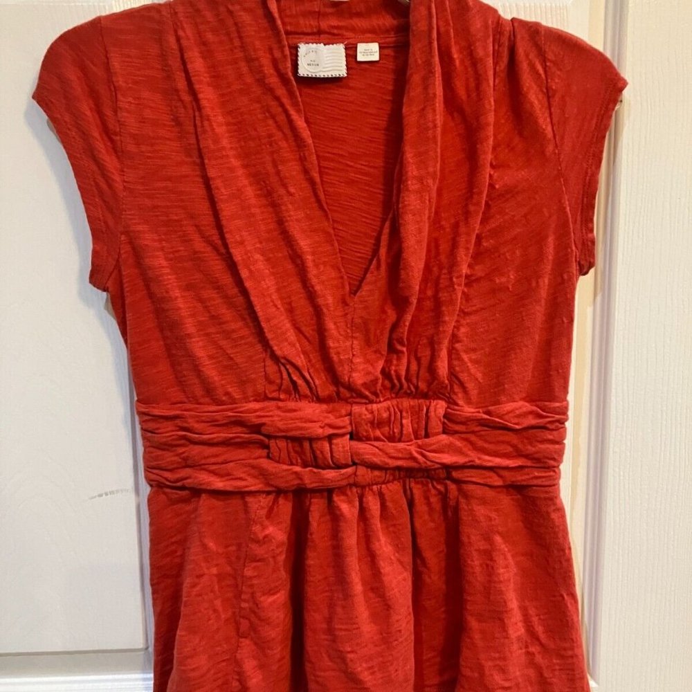 Last call-Anthropologie Postmark Blouse in Red
